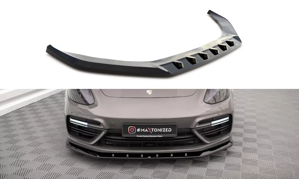 Front Ansatz V.1 Für Porsche Panamera Turbo S E-Hybrid Schwarz Hochglanz