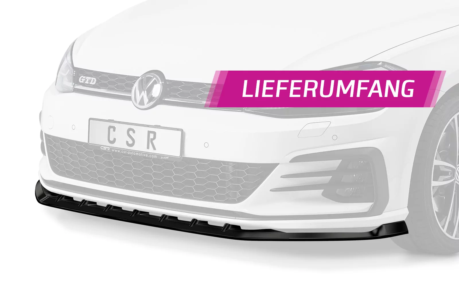 Cup-Spoilerlippe mit ABE für VW Golf 7 GTI / GTD CSL459 Strukturiert (schwarz matt)