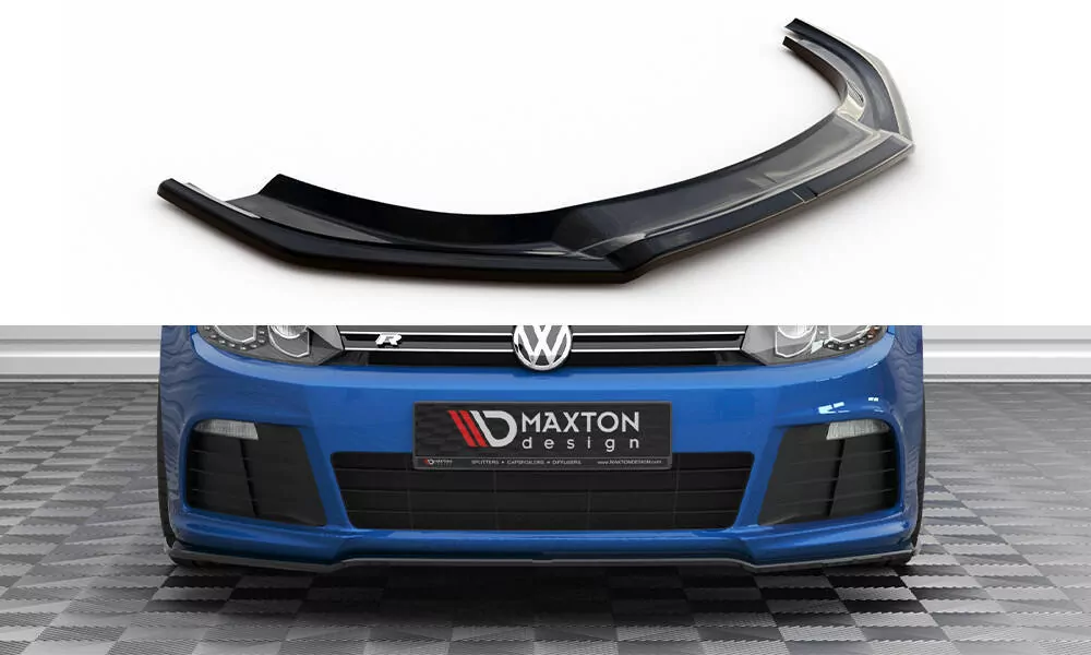 Front Ansatz V.2 Für Volkswagen Golf R Mk6 Schwarz Hochglanz