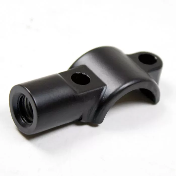  Spiegelschelle, schwarz, 10 mm Gewinde, für 7/8", Lenker, Brems- / Kupplungszylinder