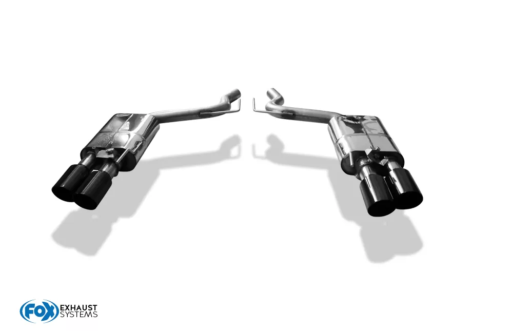 Ford Mustang VI Facelift Coupe & Convertible - 8 -Zylinder  Endschalldämpfer rechts/links mit Abgasklappen - 2x100 Typ 25 rechts/links schwarz emalliert
