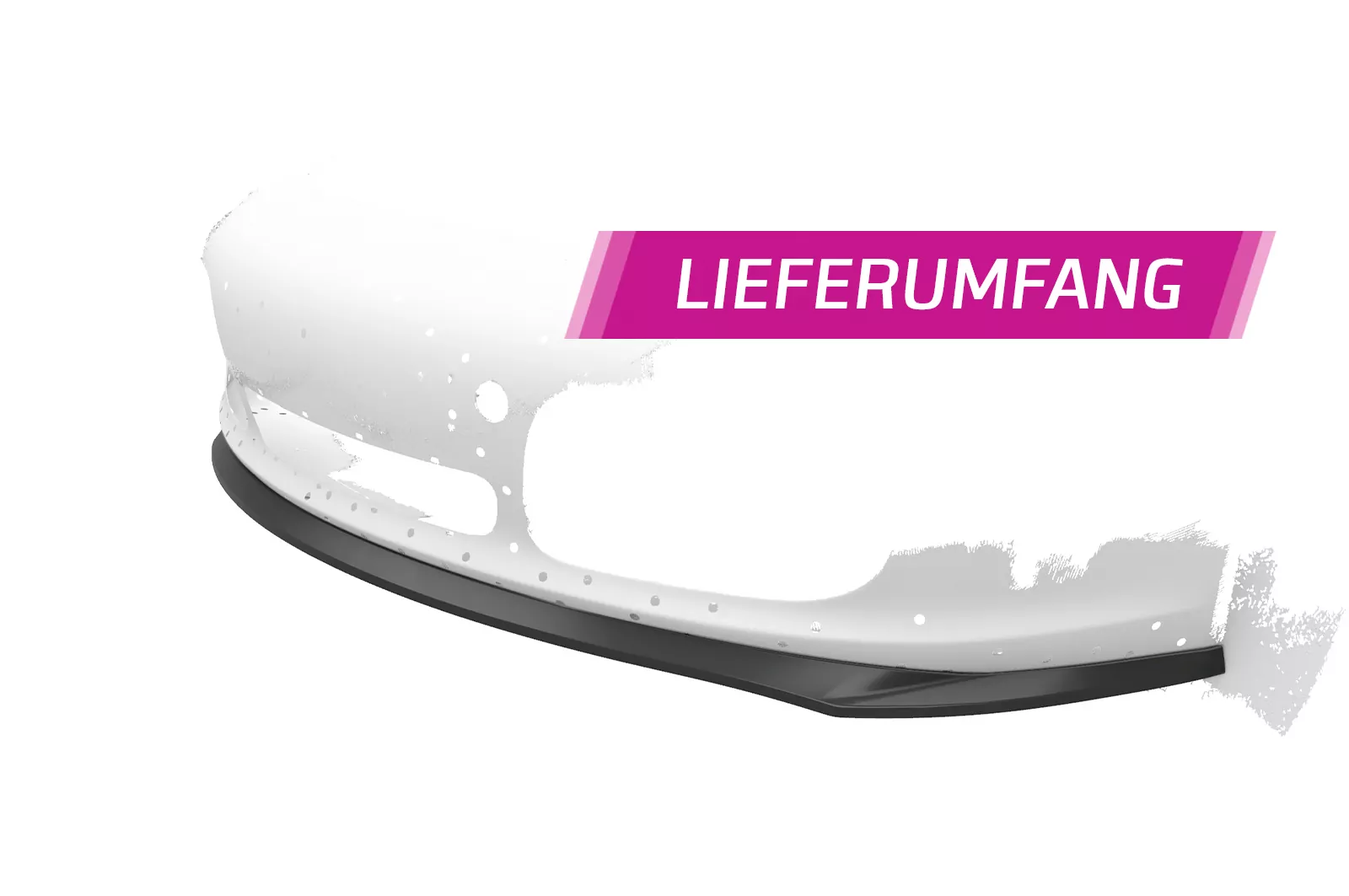 Cup-Spoilerlippe mit ABE für Porsche 987 Boxster CSL597 Schwarz Strukturiert