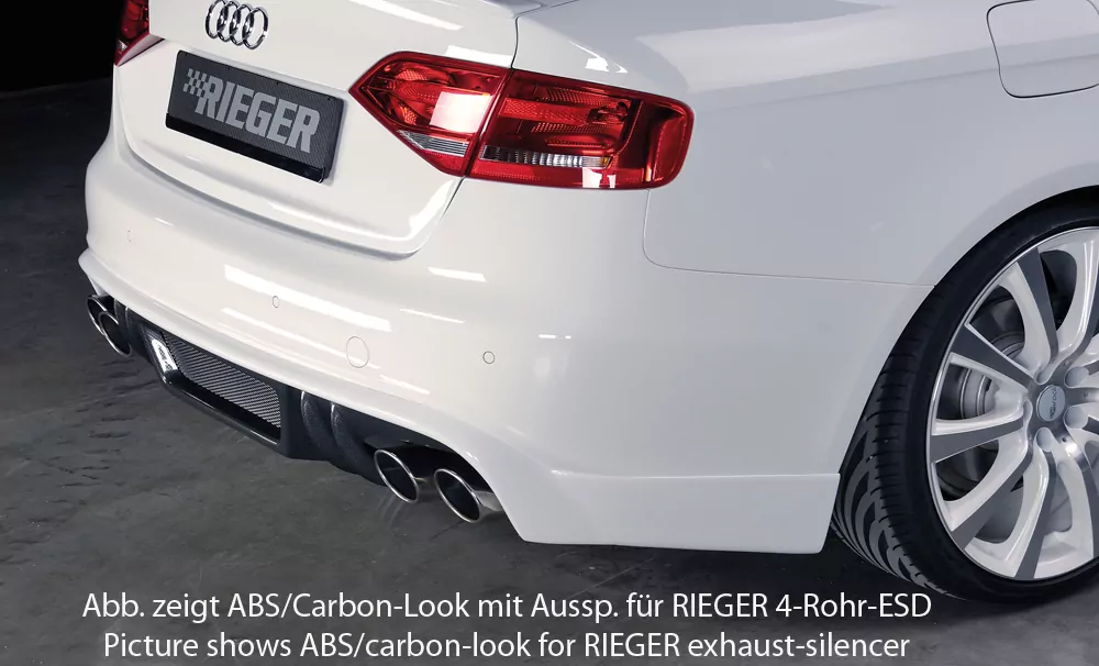 Rieger Heckschürzenansatz für Audi A4 (B8/B81) - Avant 11.07-12.11 (bis Facelift) carbon optik