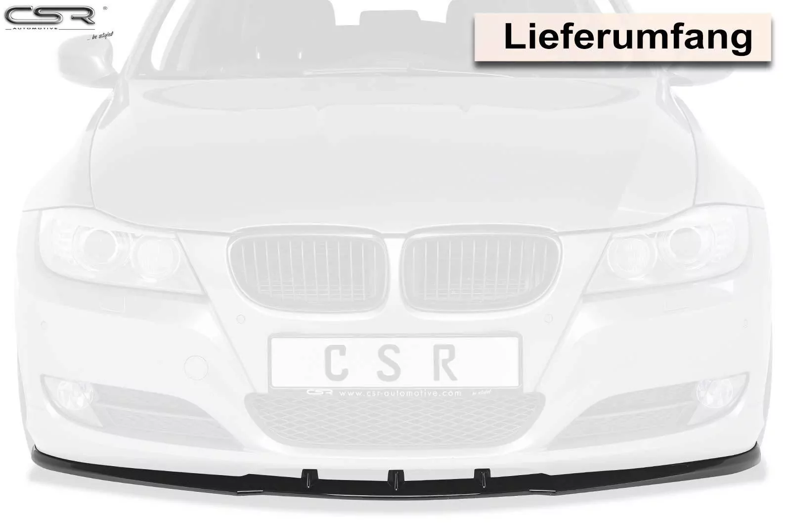 Cup-Spoilerlippe mit ABE für BMW E90 / E91 LCI CSL327-M Carbon Look (matt)