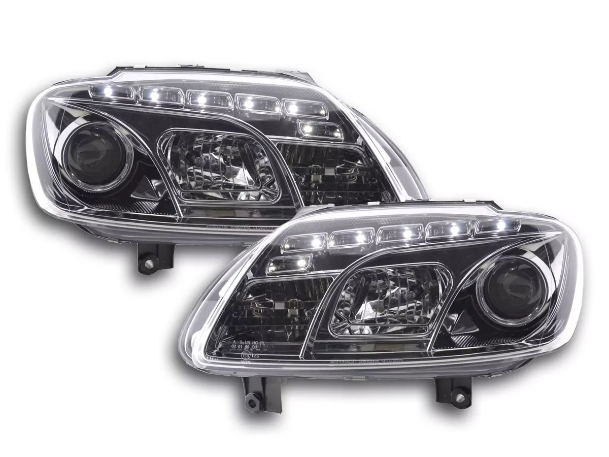 Scheinwerfer Set Daylight LED TFL-Optik VW Touran Typ 1T / VW Caddy Typ 2K Bj. 03- chrom