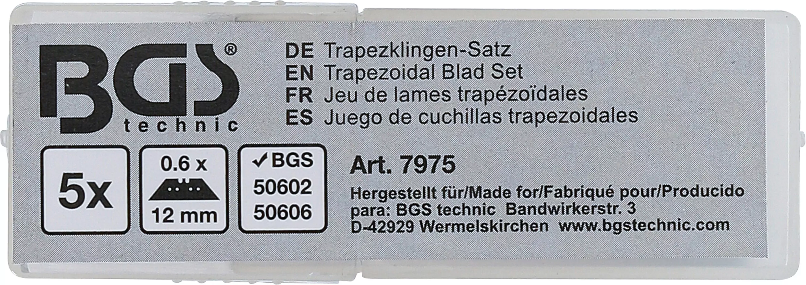 Trapezklingen-Satz | 0,6 x 12 mm | 5-tlg.