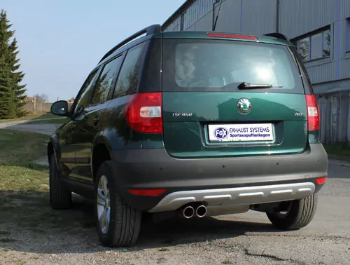 Skoda Yeti 5L - 4x4  Endschalldämpfer Ø70mm - 2x80 Typ 17