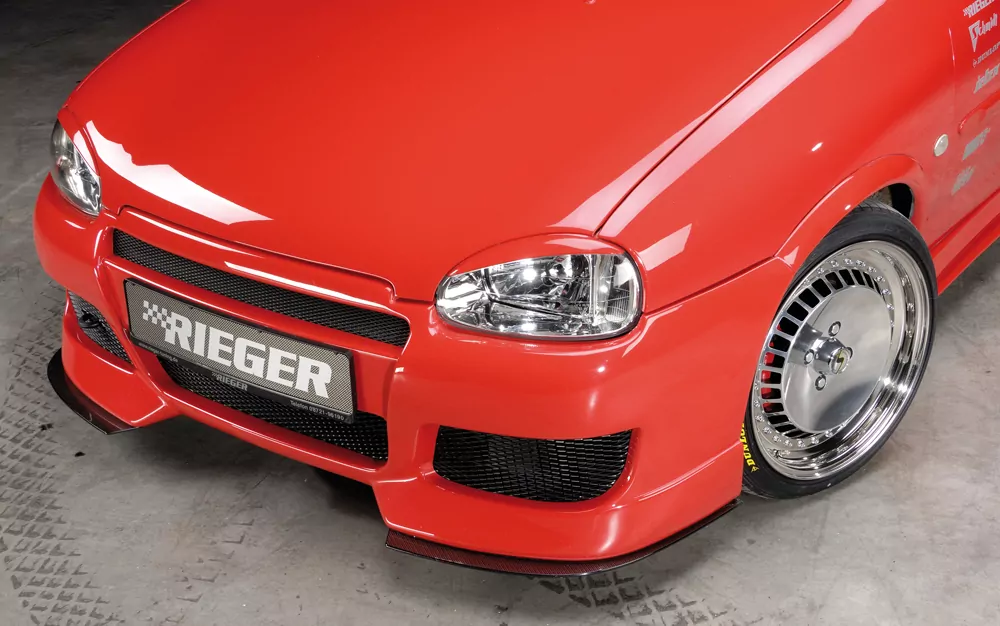 Rieger Spoilerstoßstange für Opel Corsa B - 3-tür. 02.93-09.96 (bis Modell 97) carbon optik