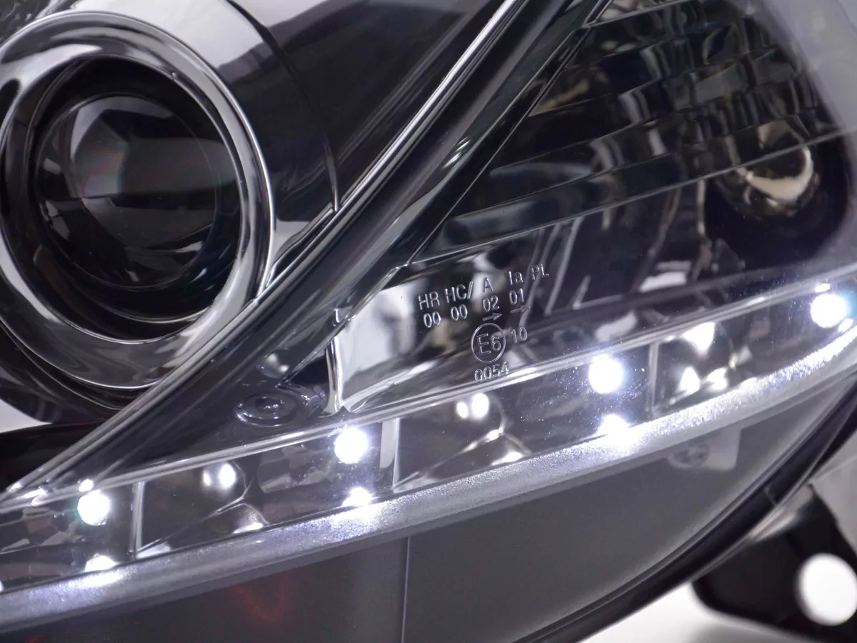 Scheinwerfer Set Daylight LED TFL-Optik Fiat Grande Punto Typ 199 Bj. 08- chrom
