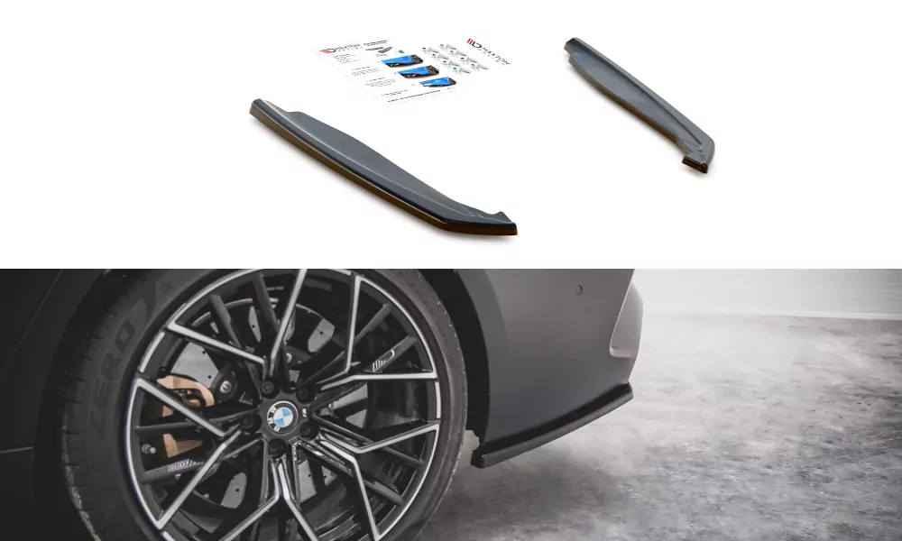 Heck Ansatz Flaps Diffusor V.2 Für BMW M8  Gran Coupe F93 / Coupe F92 Schwarz Hochglanz