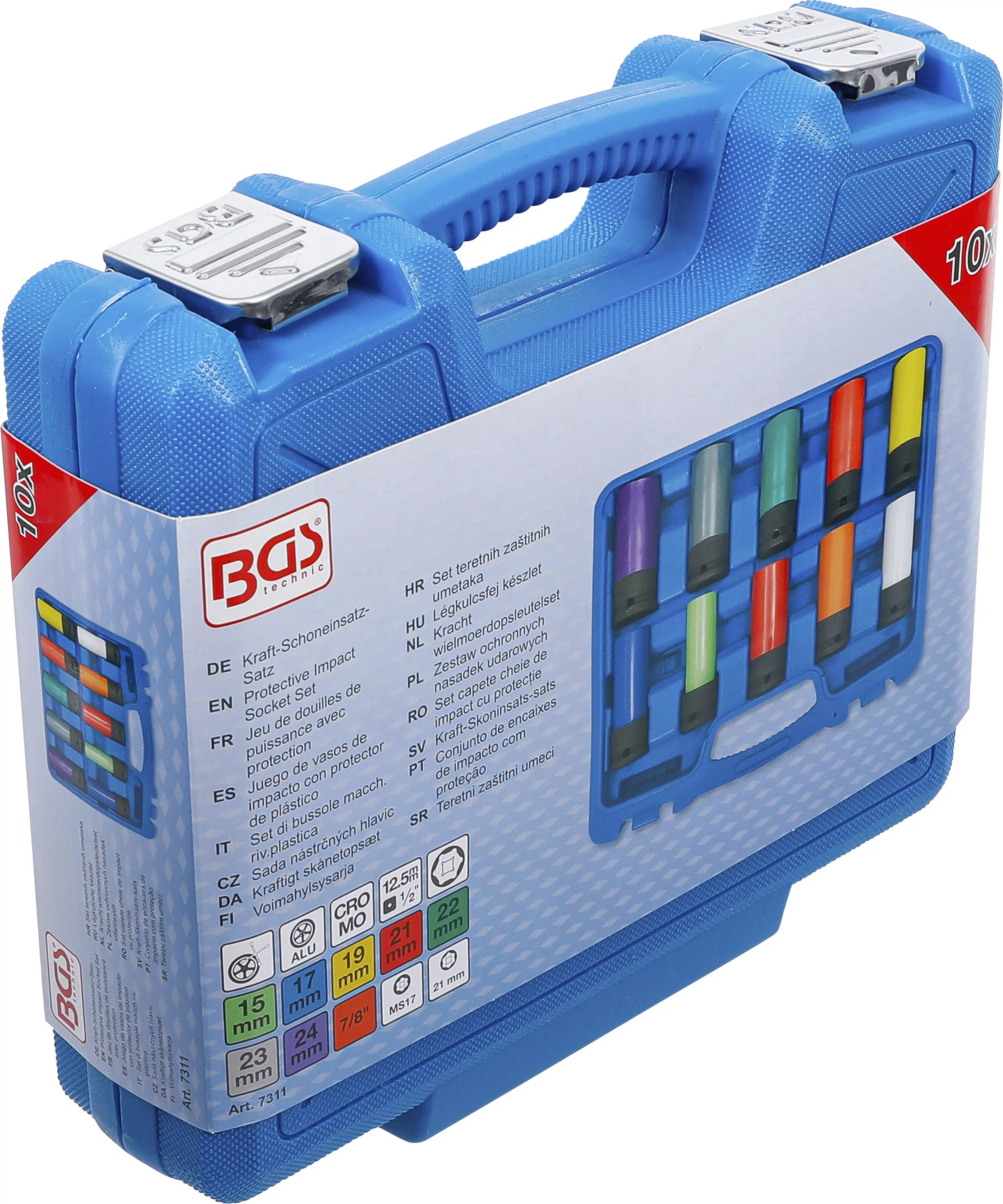 Kraft-Schoneinsatz-Satz | Antrieb Innenvierkant 12,5 mm (1/2") | SW 15 - 24 mm und Spezial-Radschrauben | 10-tlg.