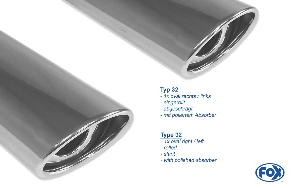 Opel Corsa C  Endschalldämpfer Ausgang rechts/links - 115x85 Typ 33 rechts/links