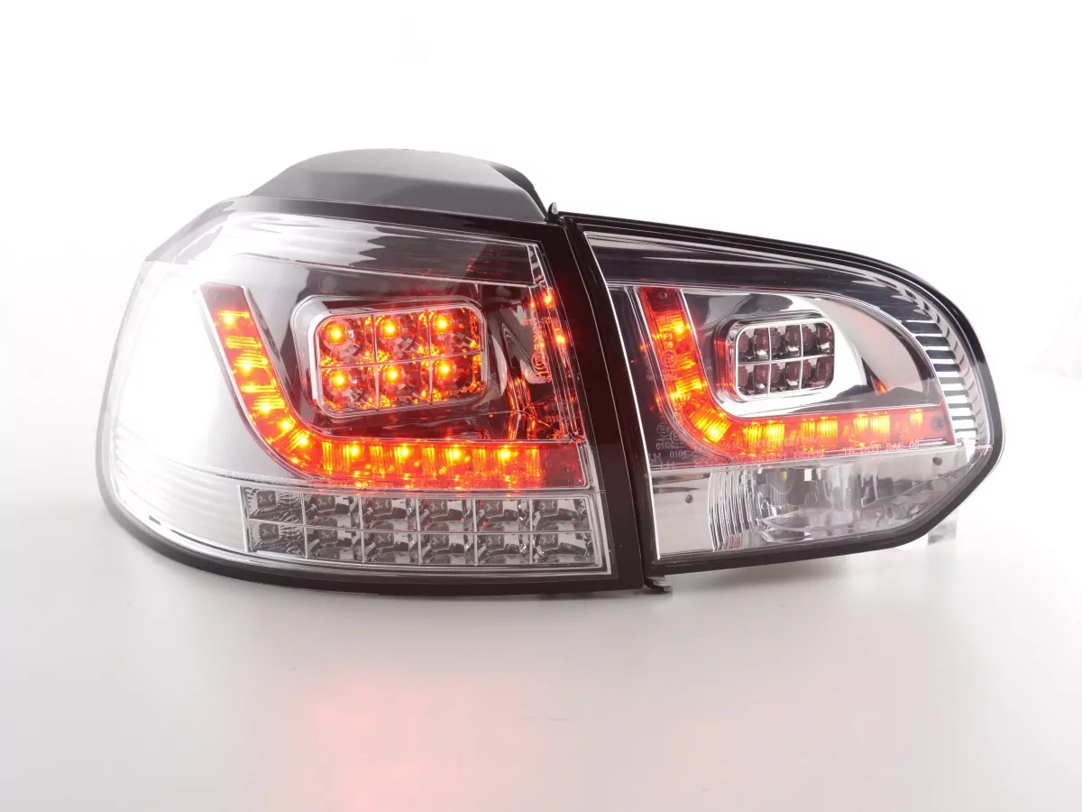 LED Rückleuchten Set VW Golf 6 Typ 1K Bj. 2008-2012 chrom mit Led Blinker für Rechtslenker