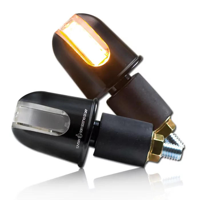 Alu-lenkerendenblinker "rondo" Mit Led, Schwarz, Paar, 7/8 + 1" Und Alu-lenker, E-geprüft
