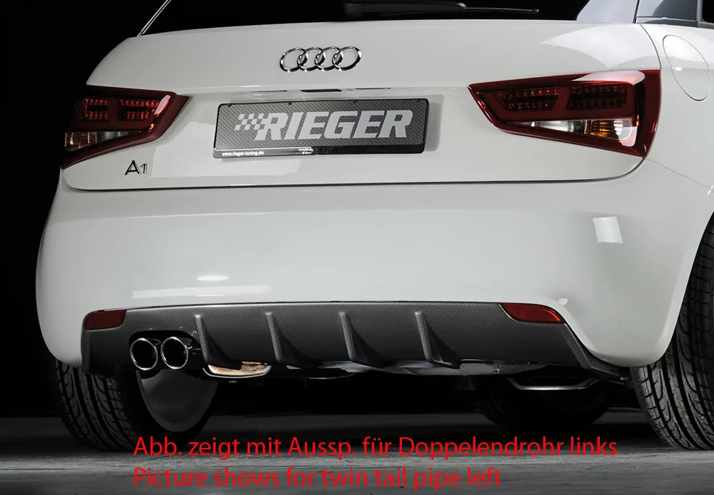 Rieger Heckeinsatz für Audi A1 (8X) - 5-tür. (Sportback) 08.10-12.14 (bis Facelift) carbon optik