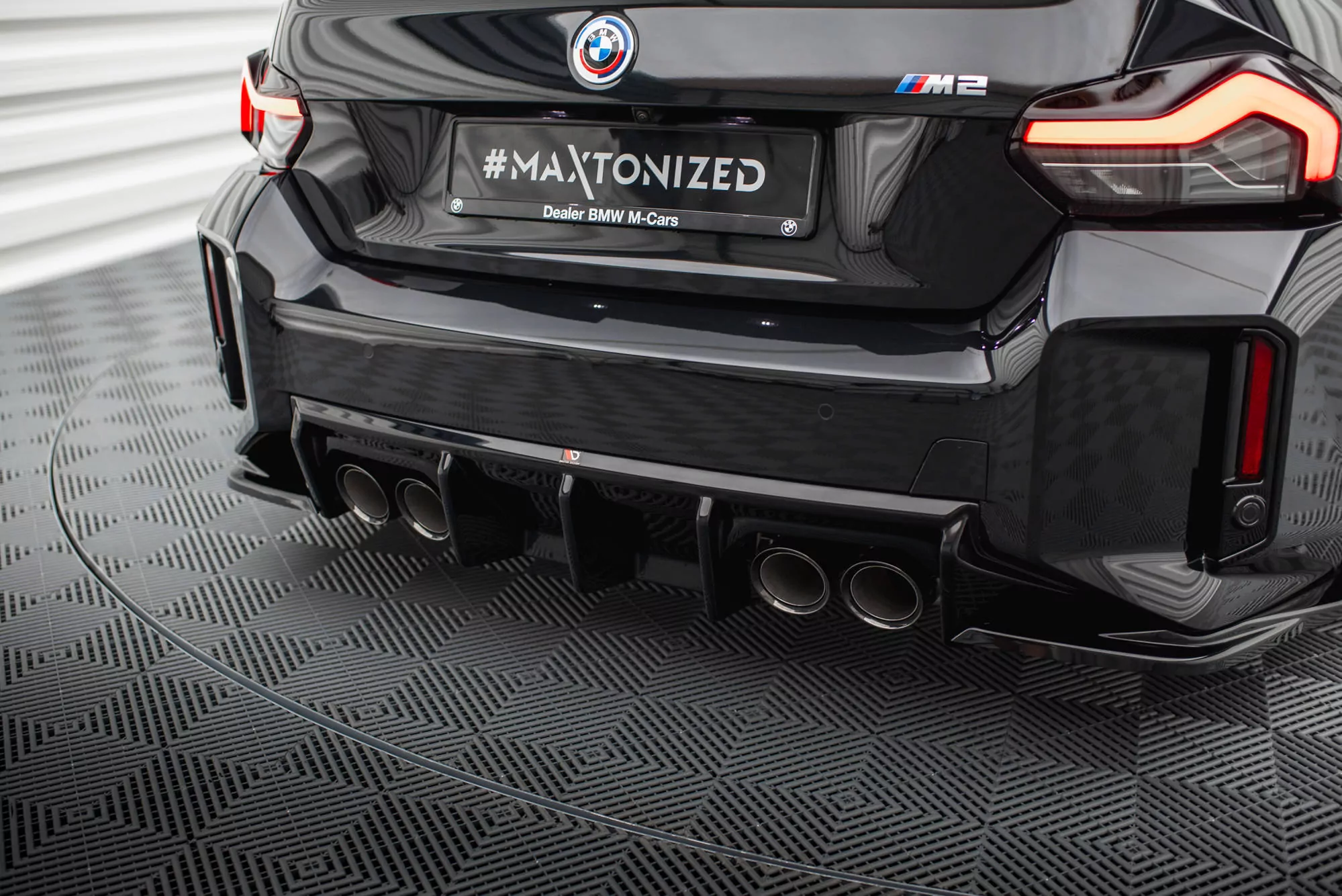 Diffusor Heck Ansatz V.1 Für BMW M2 G87 Schwarz Hochglanz