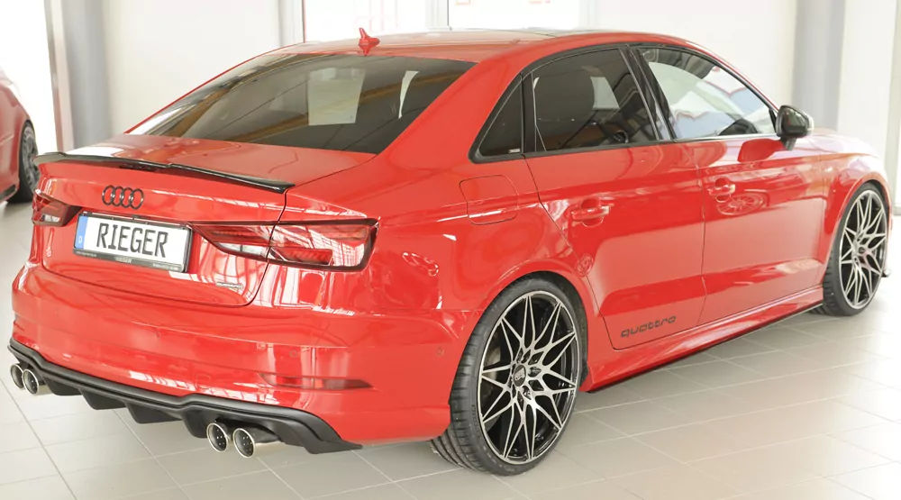 Rieger Heckeinsatz für Audi A3 (8V) - 5-tür. (Limousine 8VS) 09.16- (ab Facelift) carbon optik