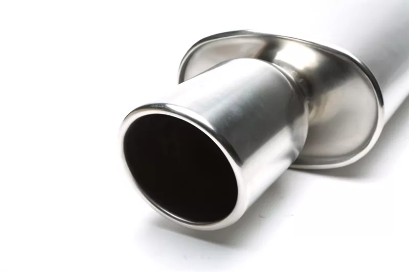 TA Technix Edelstahl Sportendschalldämpfer universal 115mm rund / gebördelt / angeschrägt