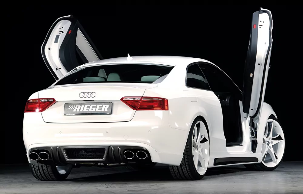 Rieger Heckschürzenansatz für Audi A5 S5 (B8/B81) - Cabrio 06.07-07.11 (bis Facelift) carbon optik