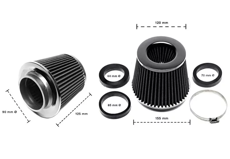 TA Technix Sportluftfilter schwarz Ø90mm