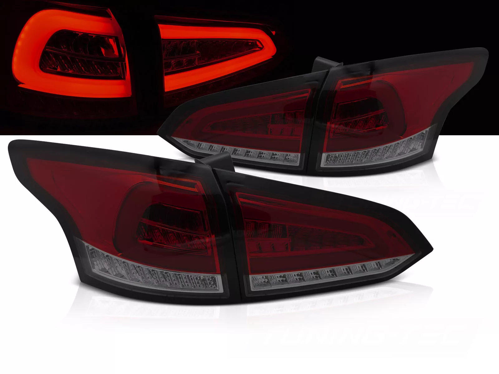 Led Tail Lights Red Smoke Seq Fits Ford Focus Mk 3 Sw 11-18 