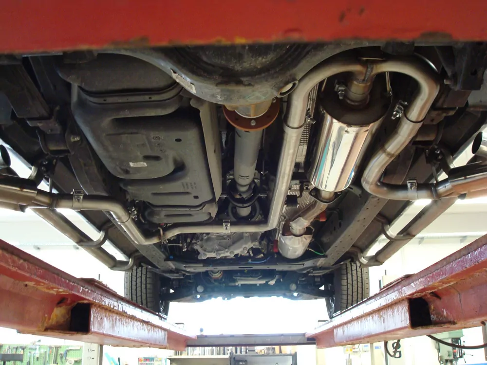 Ford Ranger 2011-08/2016 - 4x4 - Doppelkabine  Endschalldämpfer Sidepipe, Ausgang rechts und links am Fahrzeug - 2x90 Typ 16 rechts/links