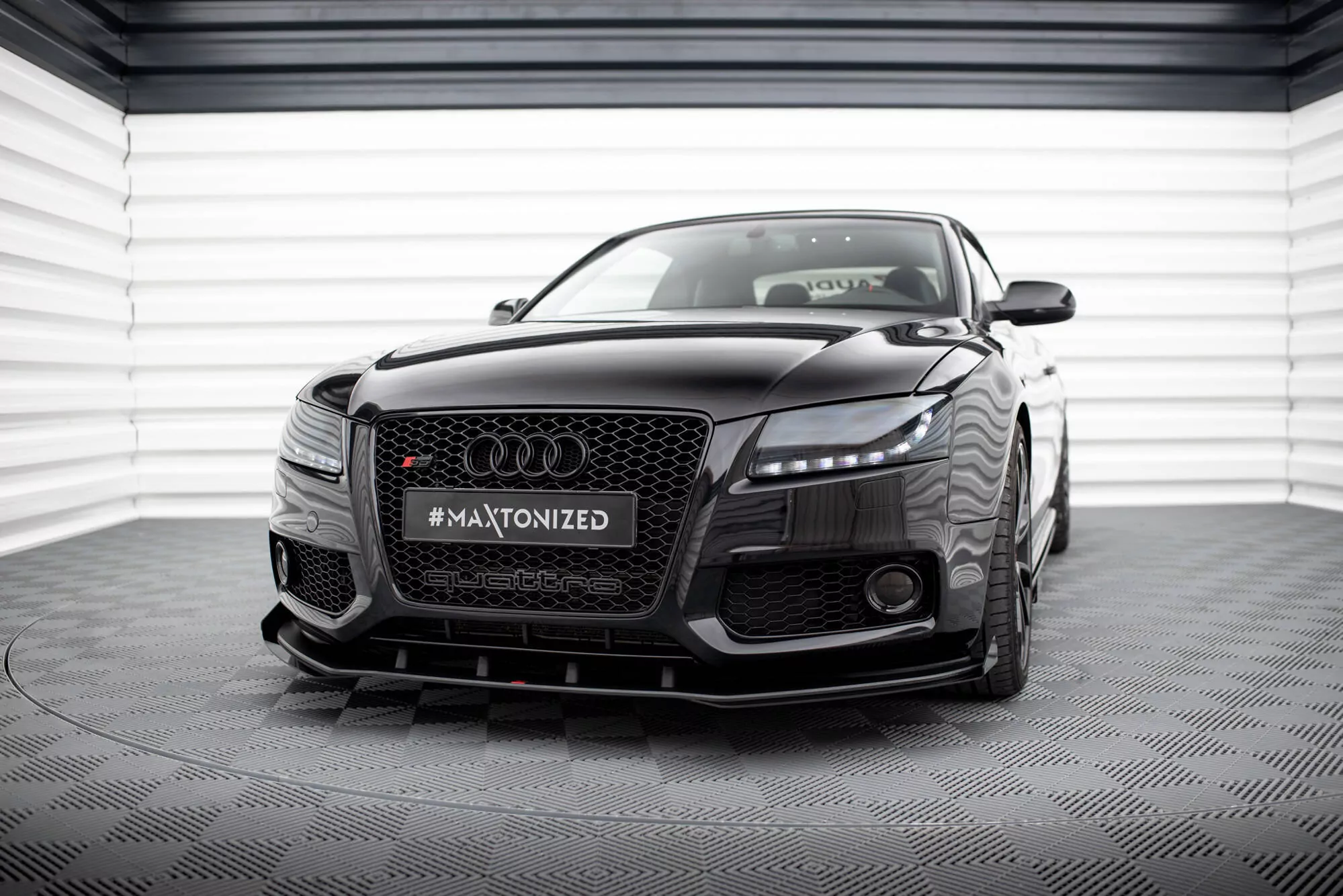 Street Pro Front Ansatz Für +Flaps Für + Flaps Audi S5 / A5 S-Line 8T Schwarz Hochglanz