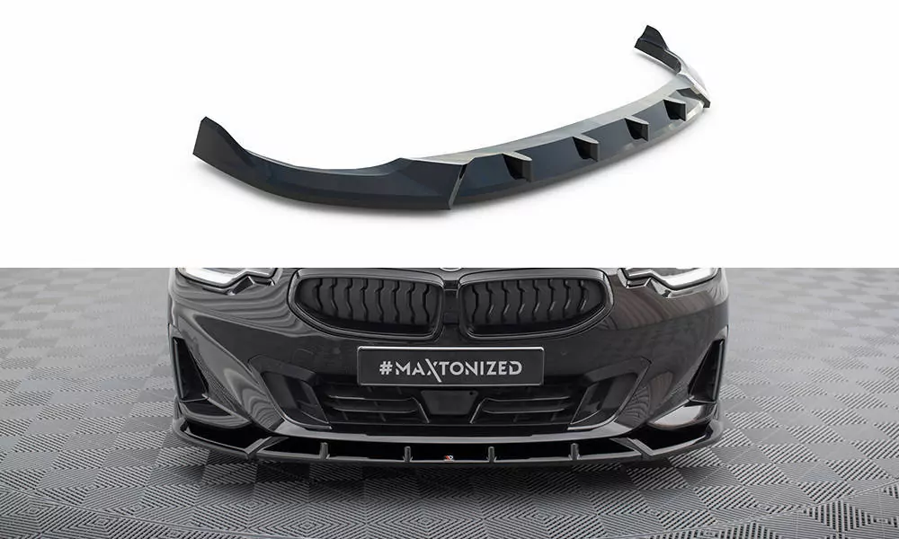 Front Ansatz V.2 Für BMW 2 Coupe G42 Schwarz Hochglanz