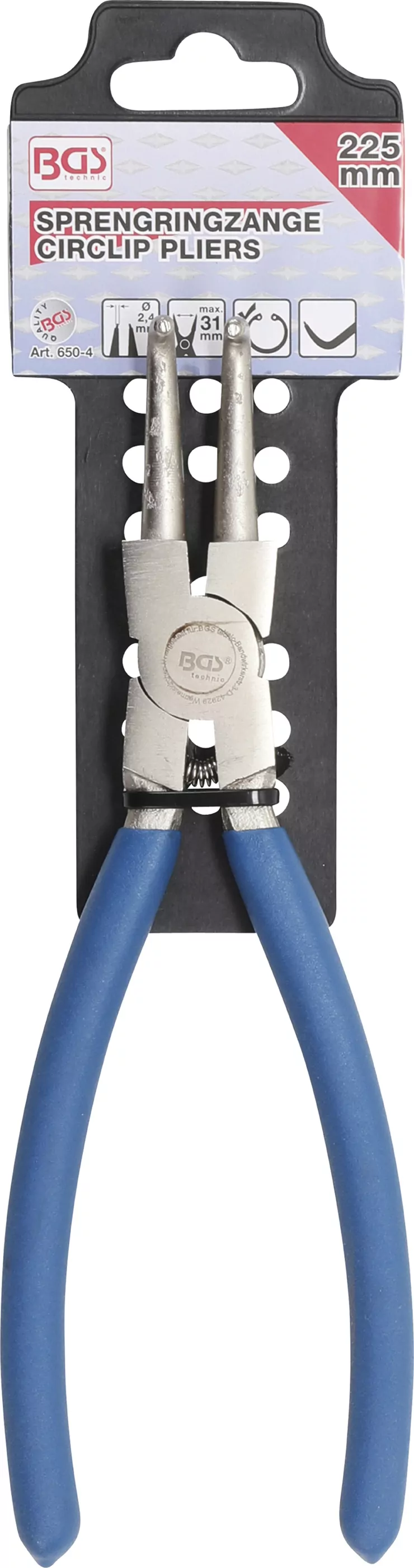 Sprengringzange | abgewinkelt | für Innensprengringe | 225 mm