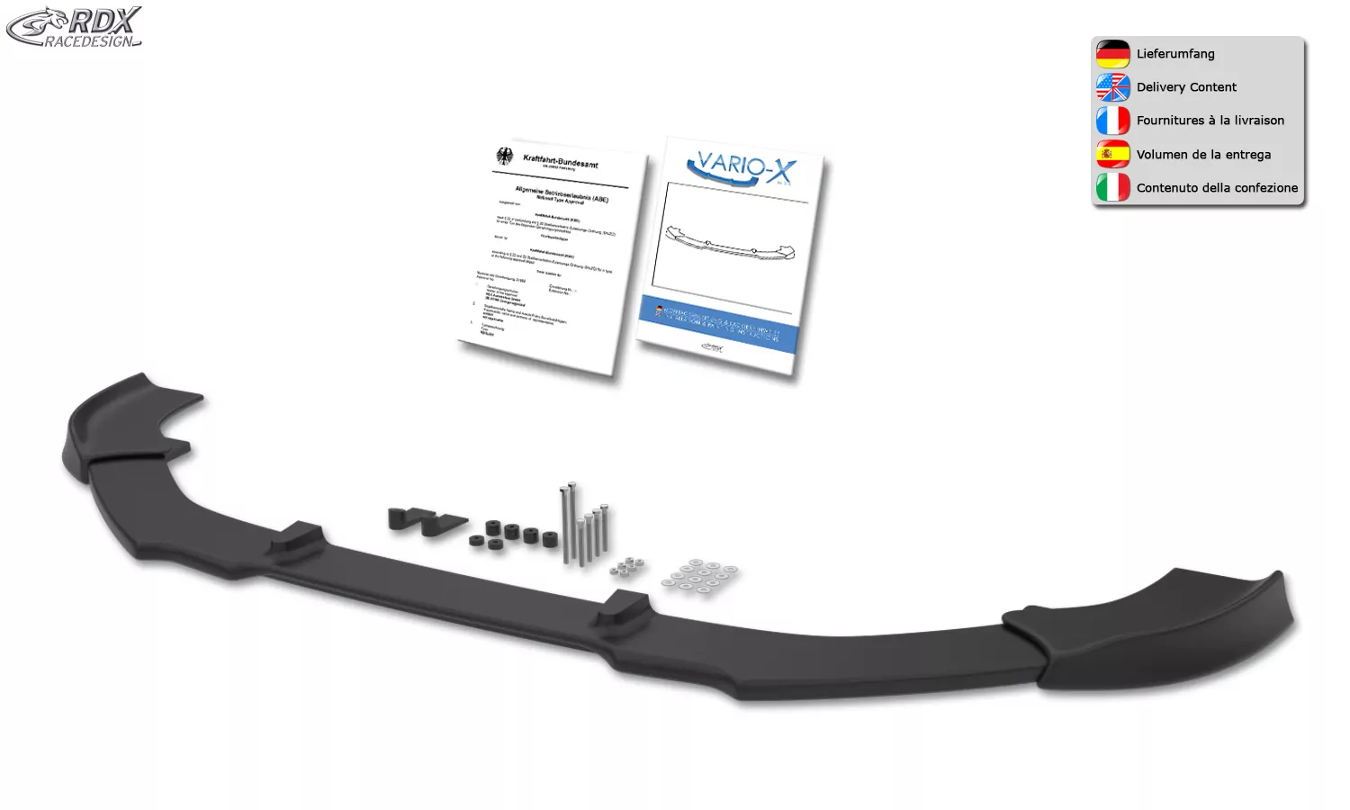 RDX Frontspoiler VARIO-X für TOYOTA GT86 (Passend an Fahrzeuge mit Aero-Paket) Frontlippe Front Ansatz Vorne Spoilerlippe