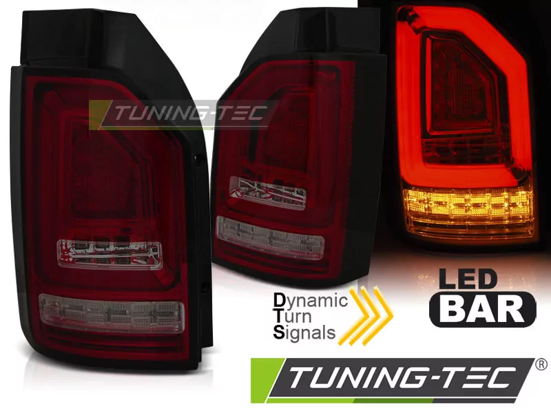Led Bar Tail Lights Red Smoke Seq Fits Vw T6 15-19 Oem Bulb