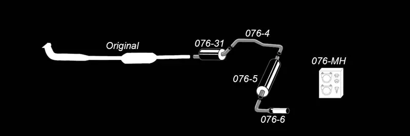 TA Technix Sportauspuffanlage 1x80mm passend für Volvo 240er mit Kat Typ P240/242
