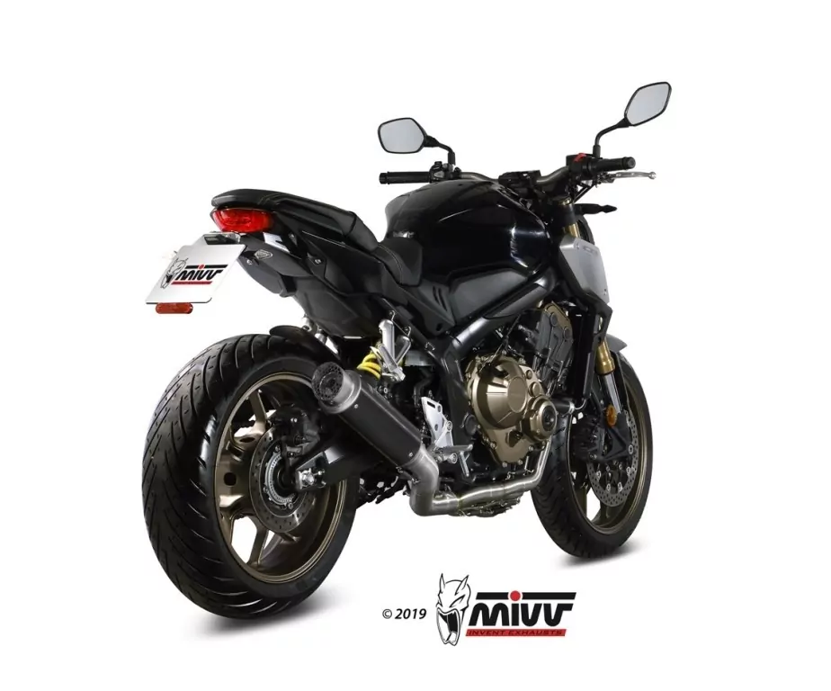 MIVV GPPro Edelstahl Schwarz Mit Kat Honda CBR 650 R´19-21/Honda CB 650 R ´19-21