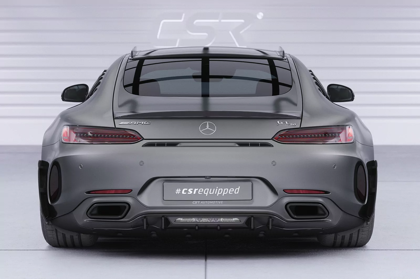 Heckscheibenblende für Mercedes-Benz AMG GT (190) Coupe HSB126 Schwarz Strukturiert