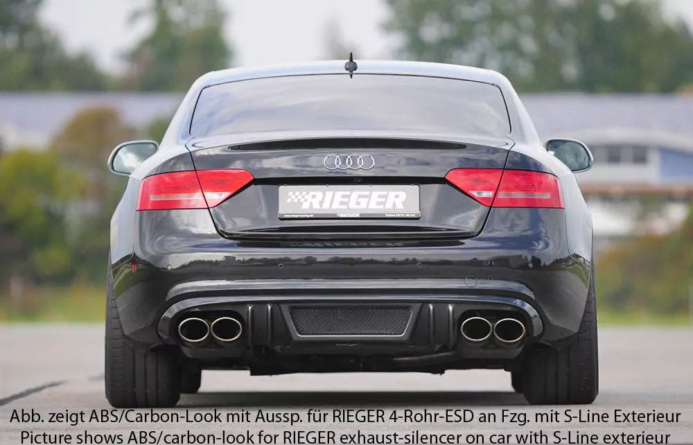 Rieger Heckeinsatz für Audi A5 (B8/B81) - Coupé 06.07-07.11 (bis Facelift) carbon optik