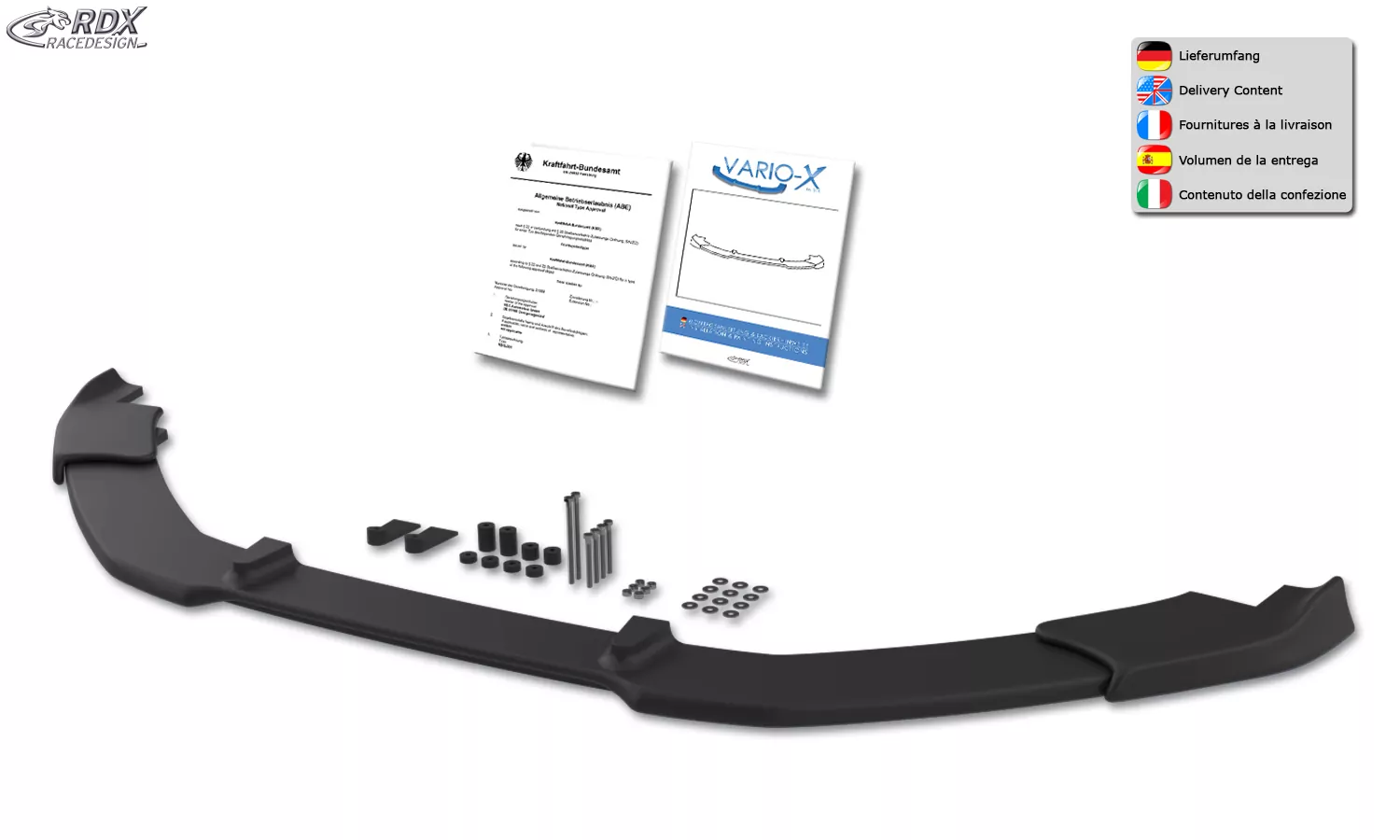 RDX Frontspoiler VARIO-X für VW Golf 6 Plus (2008-2014) Frontlippe Front Ansatz Vorne Spoilerlippe