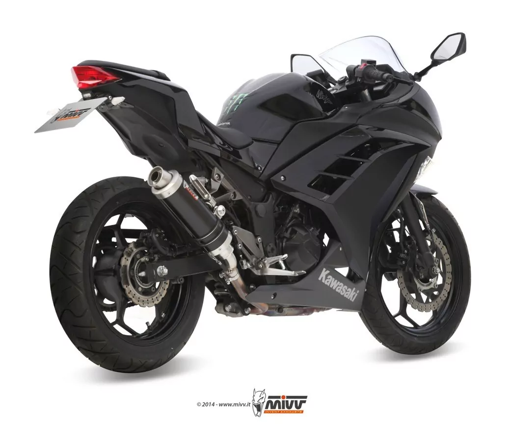 MIVV GP Edelstahl Schwarz Kawasaki Ninja 300 R ´13/16 - Z 300 ´15/16