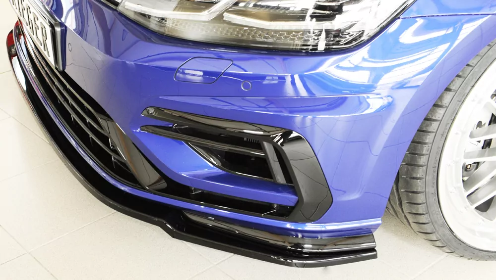 Rieger Spoilerschwert nur für R / R-Line für VW Golf 7 R | 5-tür. 02.17- (ab Facelift) für orig. Frontschürze