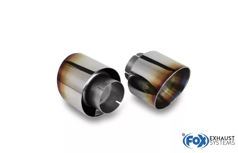 Hyundai i30N Performance + Fastback Endrohre passend auf den originalen Endschalldämpfer - 1x114 Typ 25 rechts/links mit eingefärbten Rand