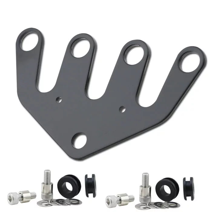 Kombihalterung "Velona 48" | schwarz | 2-Fach zur Montage von Velona Tacho/Drehzahl + Alpha/Beta