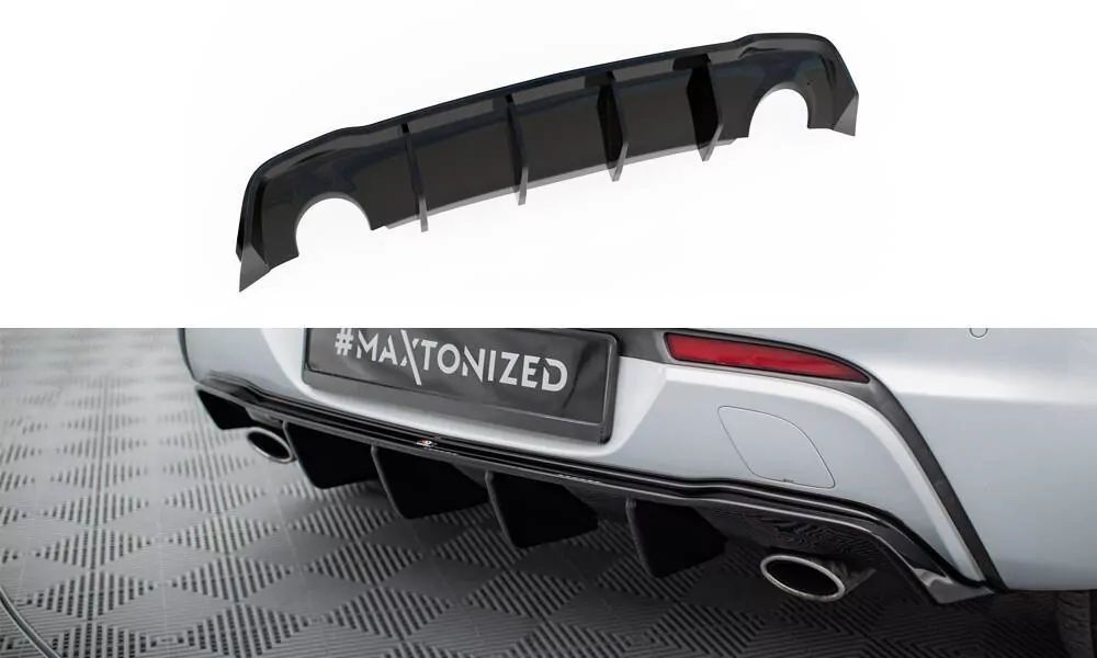 Diffusor Heck Ansatz Für Opel Astra GTC OPC-Line J (Version Mit Einzelauspuff Auf Beiden Seiten) Schwarz Hochglanz