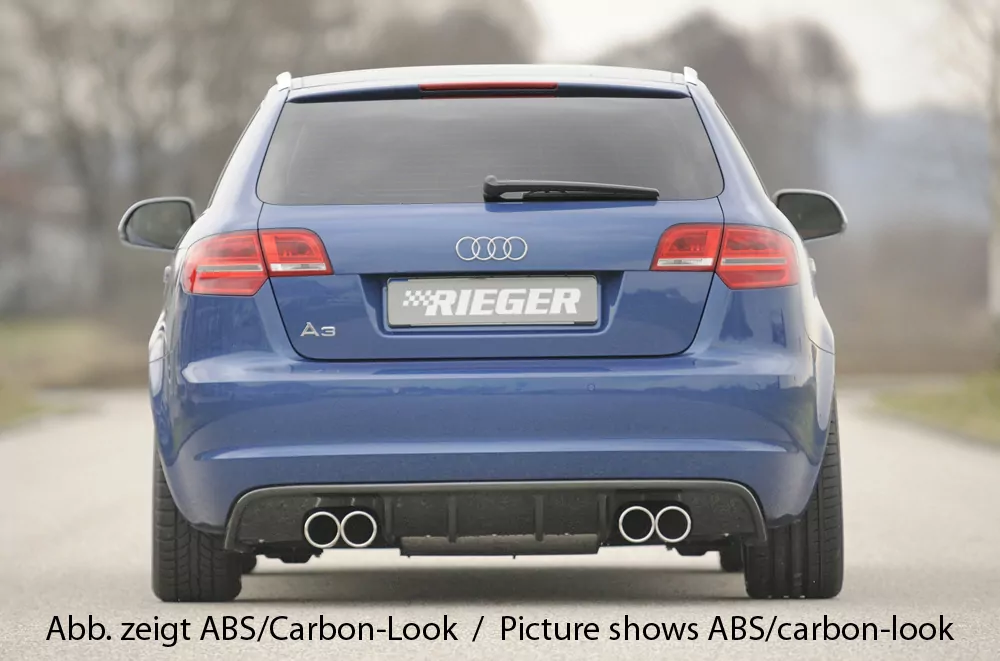 Rieger Heckeinsatz für Audi A3 (8P) - Sportback 07.08- (ab Facelift) carbon optik