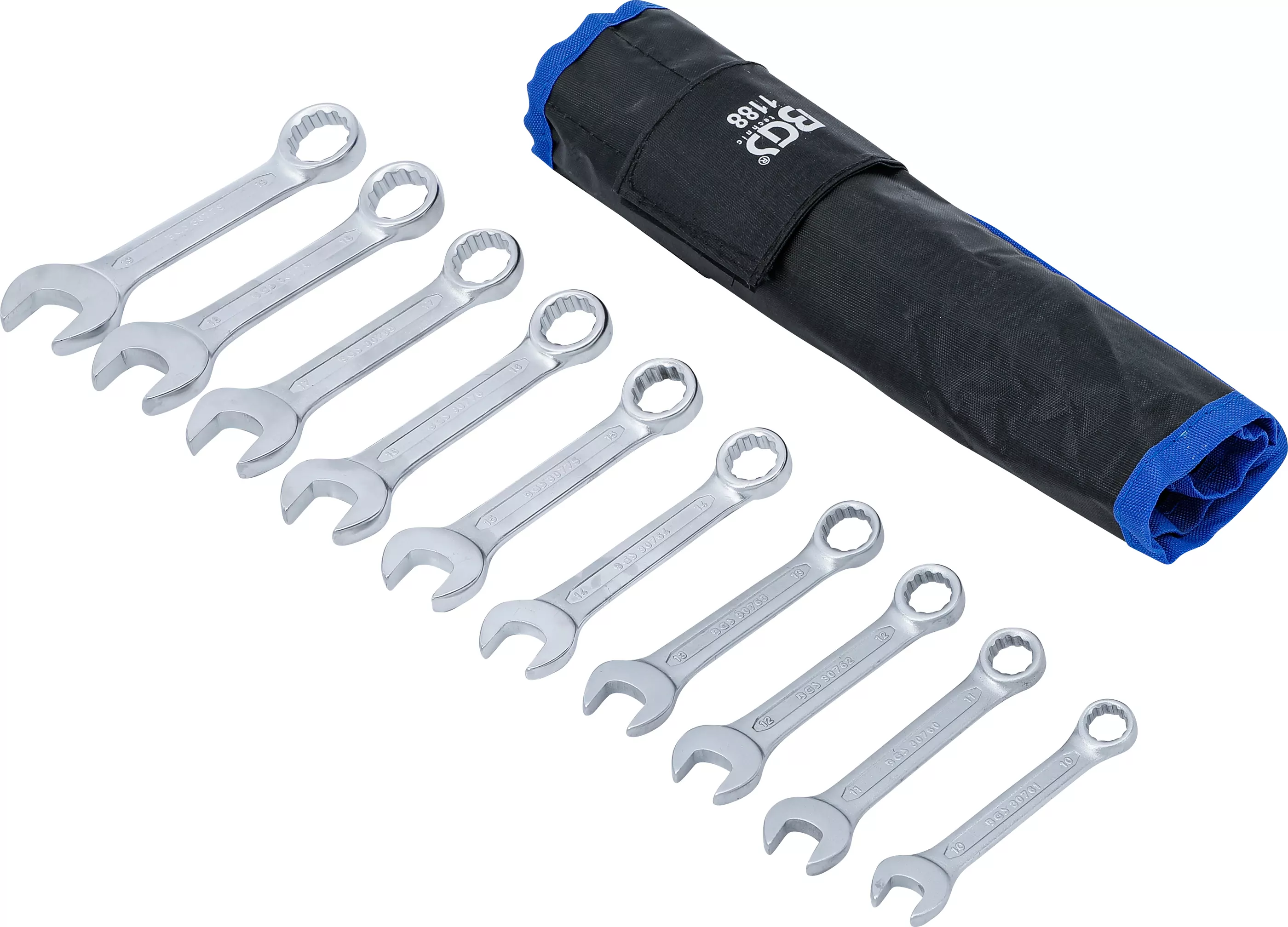 Maul-Ringschlüssel-Satz | extra kurz | SW 10 - 19 mm | 10-tlg.