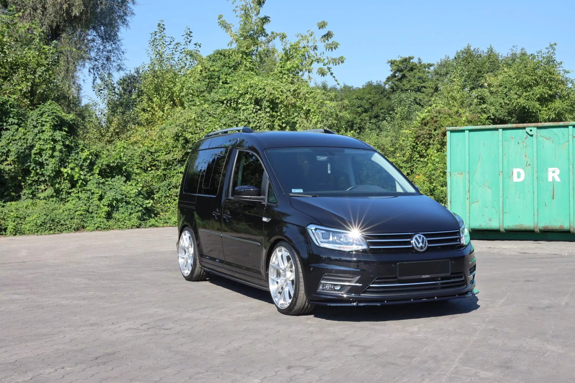 Front Ansatz Passend Für Volkswagen Caddy Mk. 4 Schwarz Hochglanz