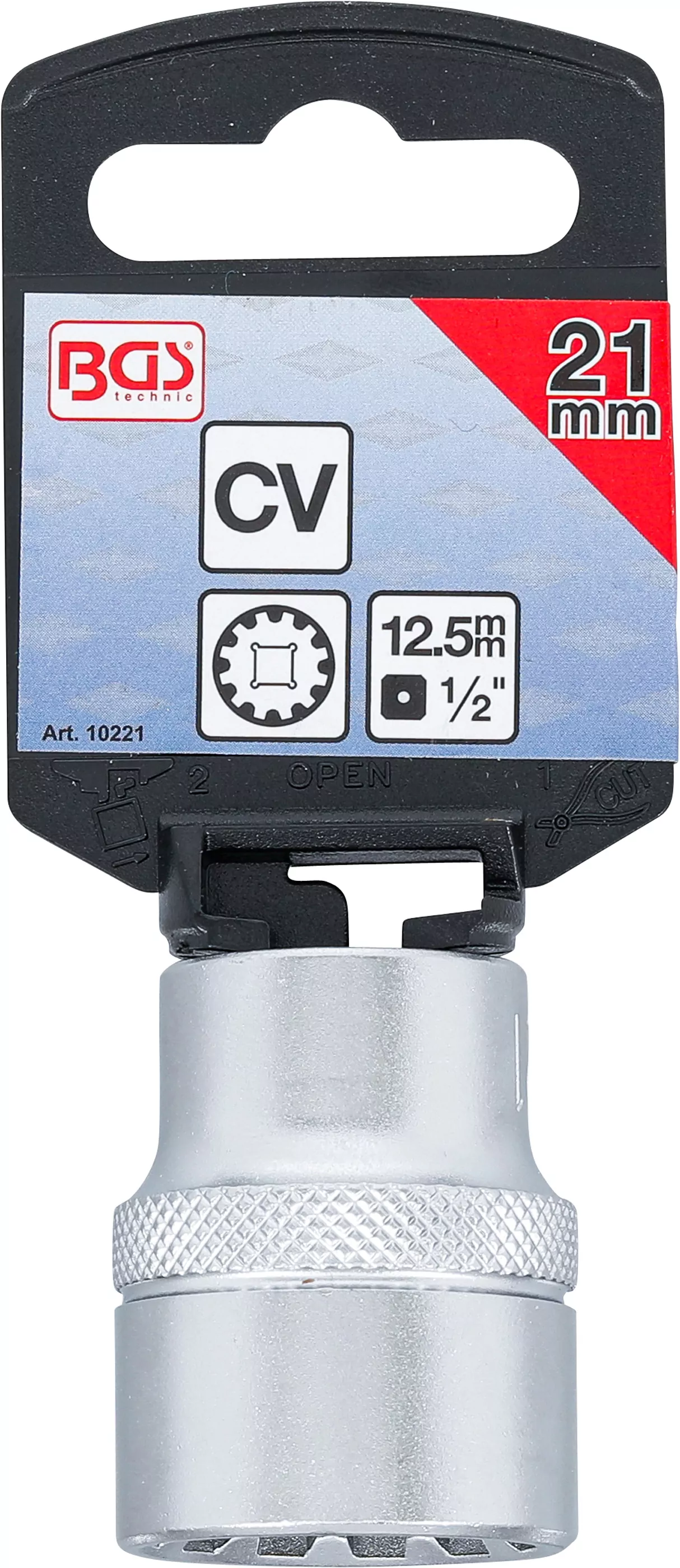 Steckschlüssel-Einsatz Gear Lock | Antrieb Innenvierkant 12,5 mm (1/2") | SW 21 mm