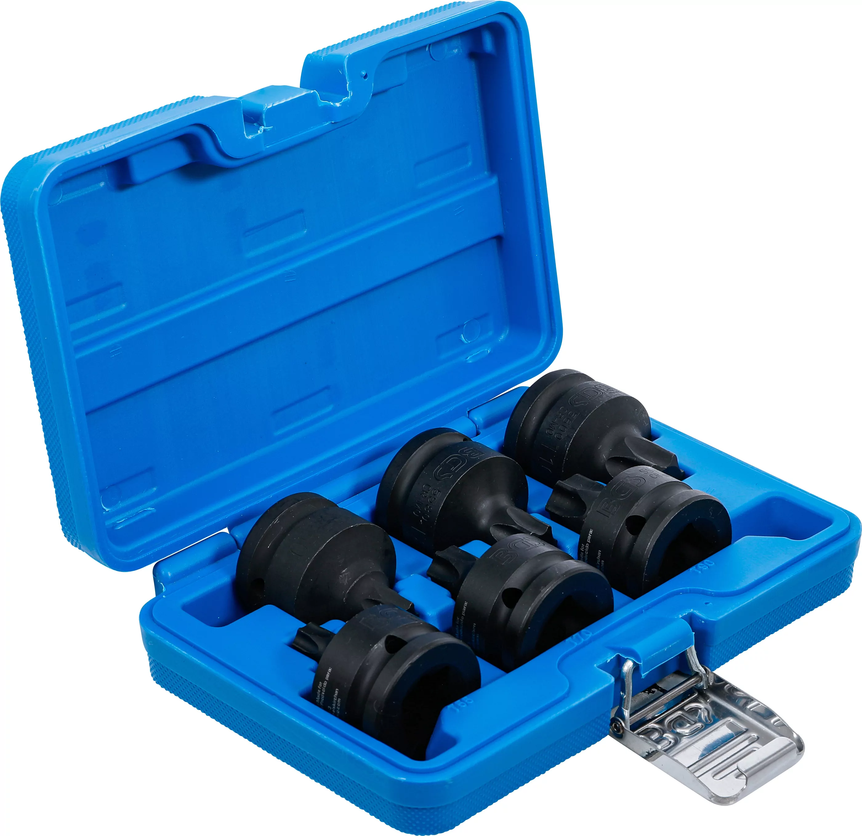 Kraft-Bit-Einsatz-Satz | Antrieb Innenvierkant 20 mm (3/4") | T-Profil (für Torx) T55 - T100 | 6 tlg.