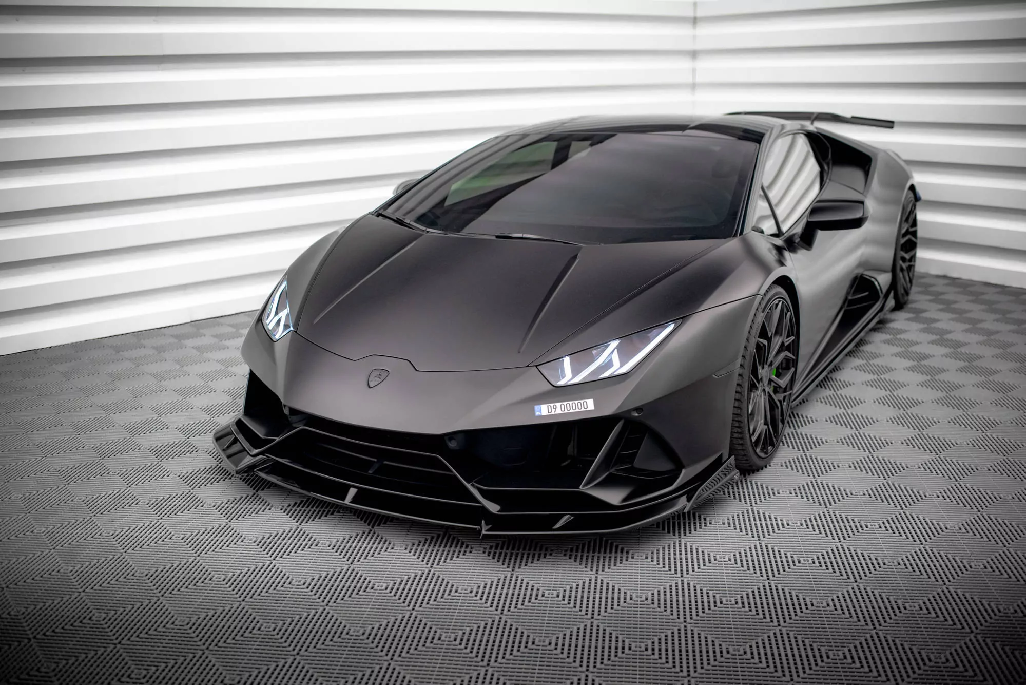 Front Ansatz Für Lamborghini Huracan EVO AWD Schwarz Hochglanz