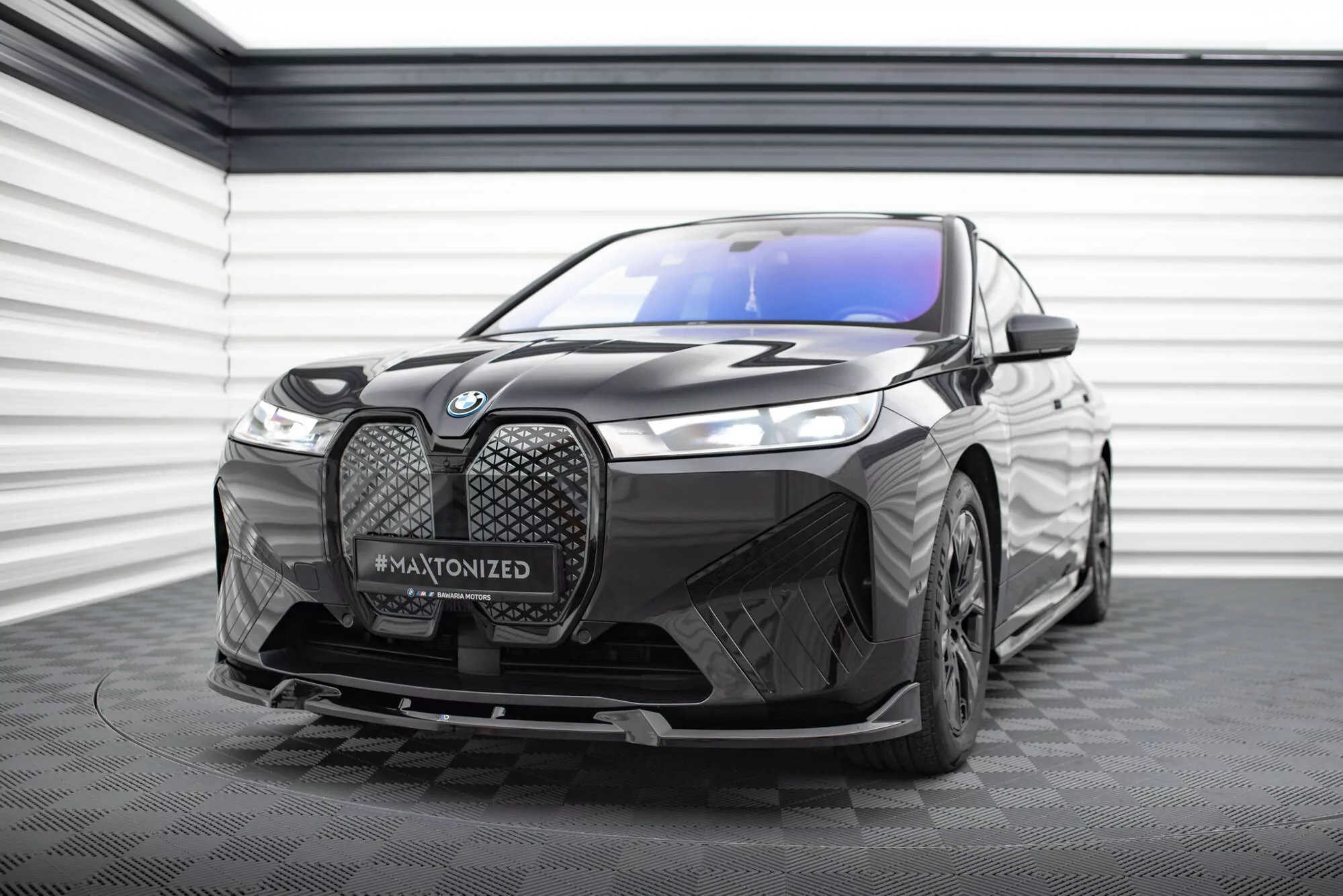Front Ansatz V.1 Für BMW IX M-Paket I20 Schwarz Hochglanz