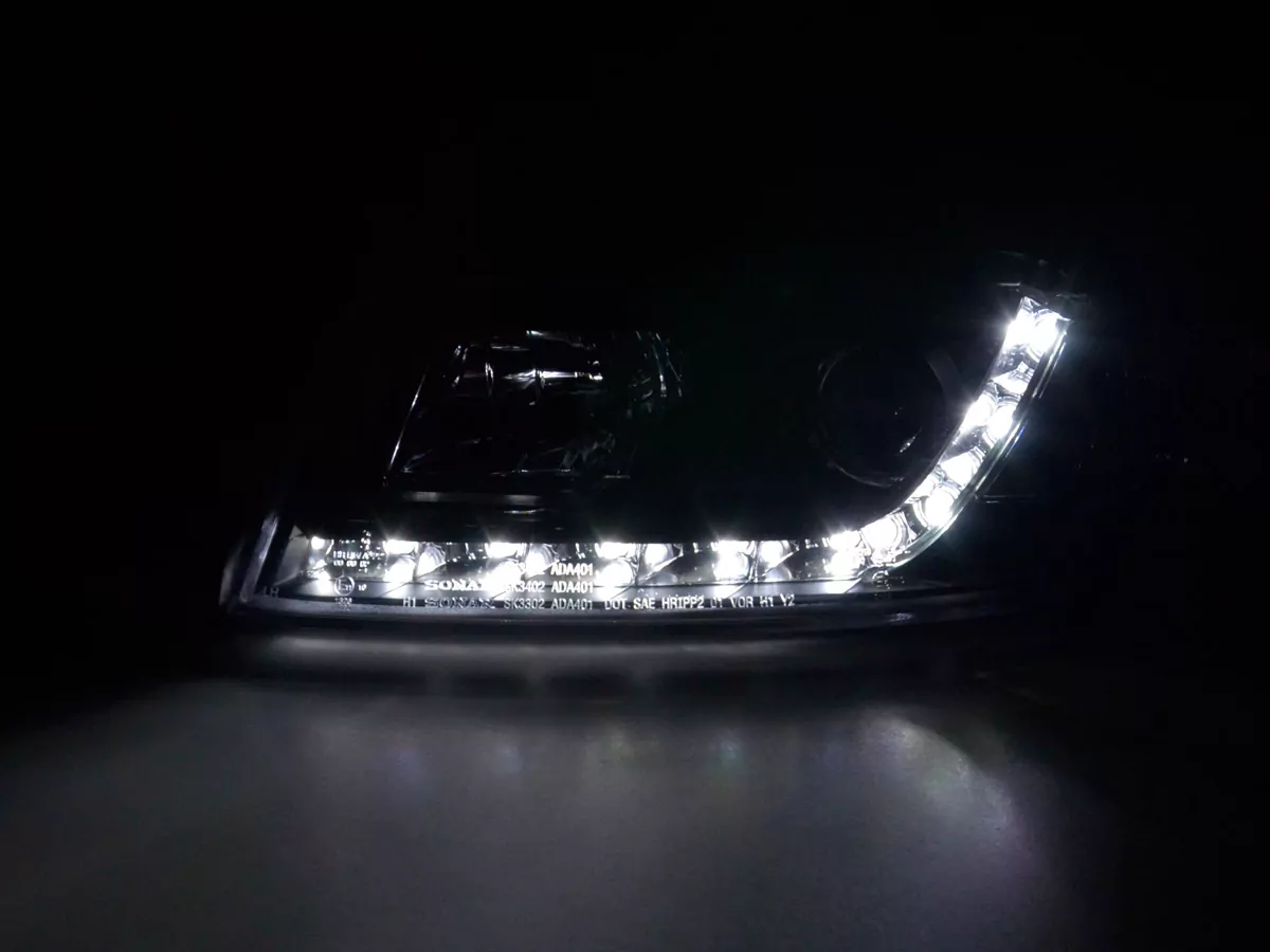 Scheinwerfer Set Daylight LED Tagfahrlicht Audi A4 Typ 8E Bj. 01-04 schwarz