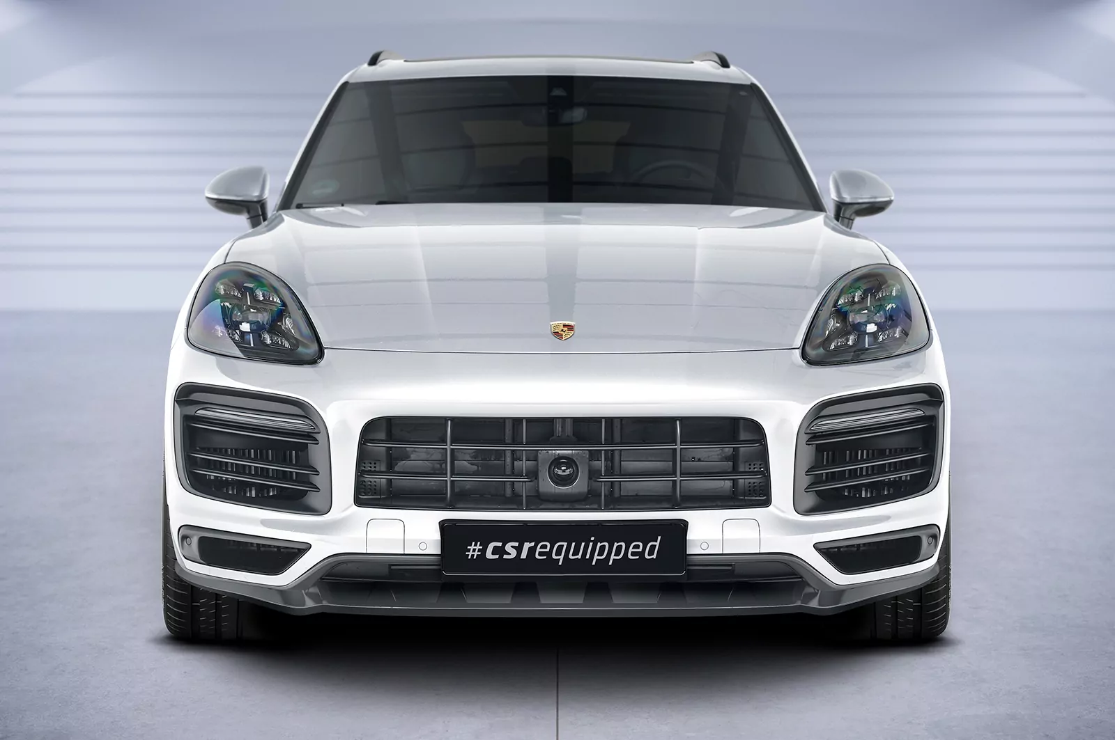 Cup-Spoilerlippe mit ABE für Porsche Cayenne P0536/9YA CSL576 Schwarz Strukturiert